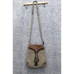 Mona B Canvas Crossbody Bag Boho Western Hippie Travel Fringe Vacation Gray